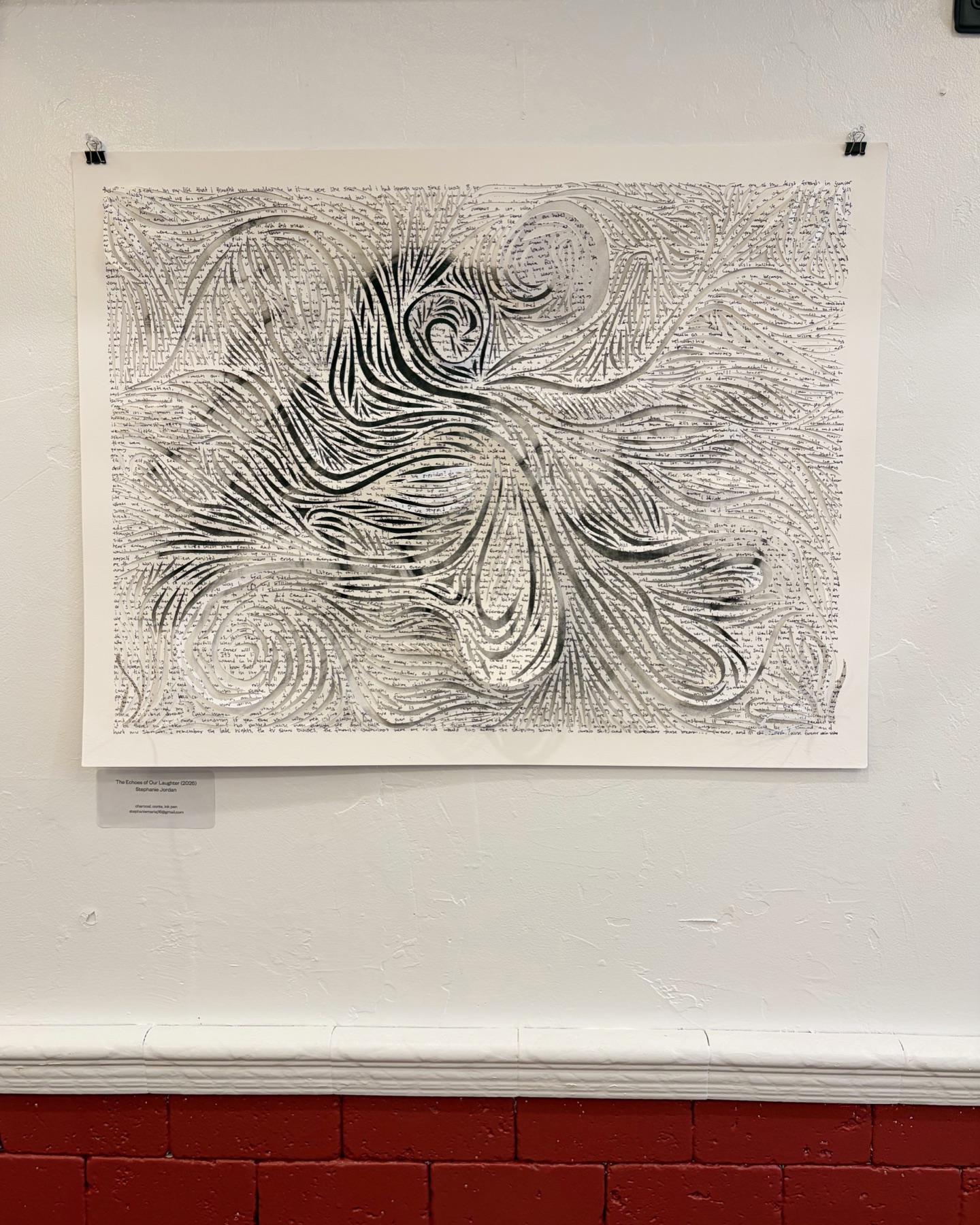 Work from an eight-artist group exhibition displayed at Our Place